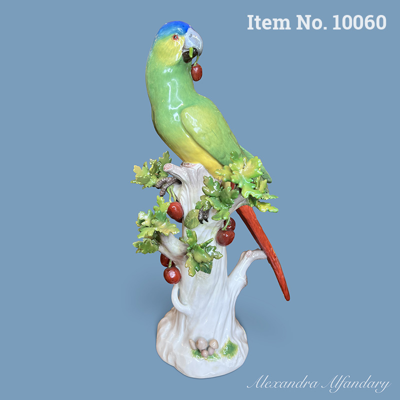 Item No. 10060: A Meissen Parrot With Cherries After A Model By J. J. Kaendler,  ca. 1880