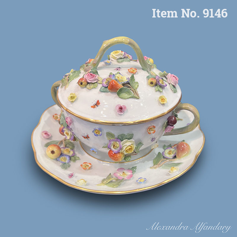 Item No. 9146: A Flower Decorated Meissen Dish, ca. 1870-80