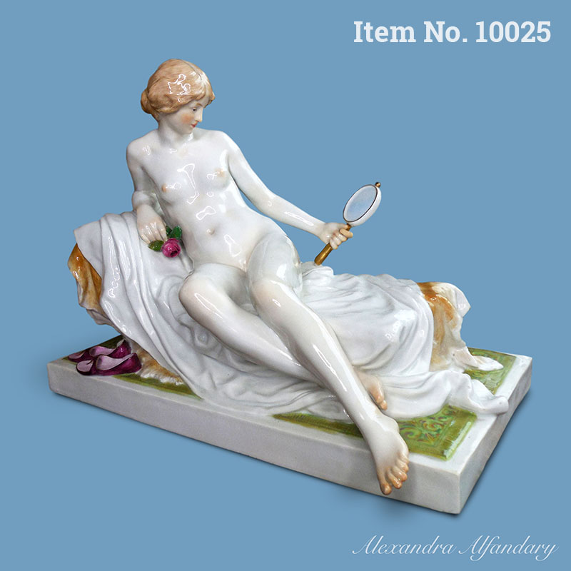 Item No. 10025: A Superb Art Nouveau Meissen Porcelain Group Sculpture “AFTER THE BATH” by Robert Ockelmann, ca. 1900