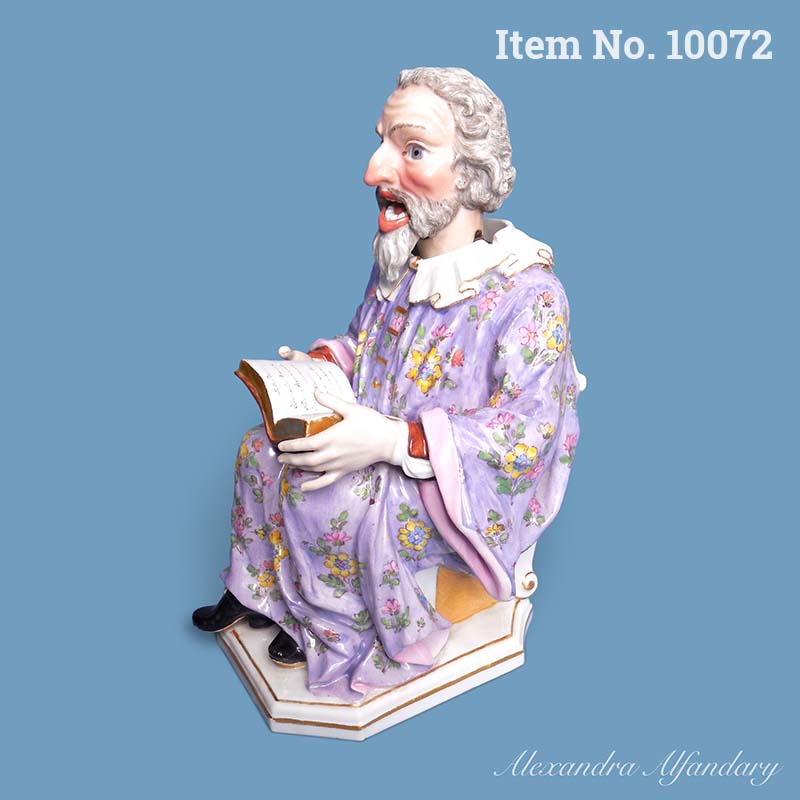 Item No. 10072: A Rare Meissen Porcelain Figure Of A Seated Nodding Sage, ca. 1870-80