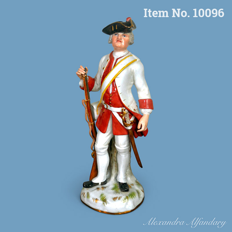 Item No. 10096: A Meissen Porcelain Figure Of A Saxon Soldier With Rifle, ca. 1890-1900