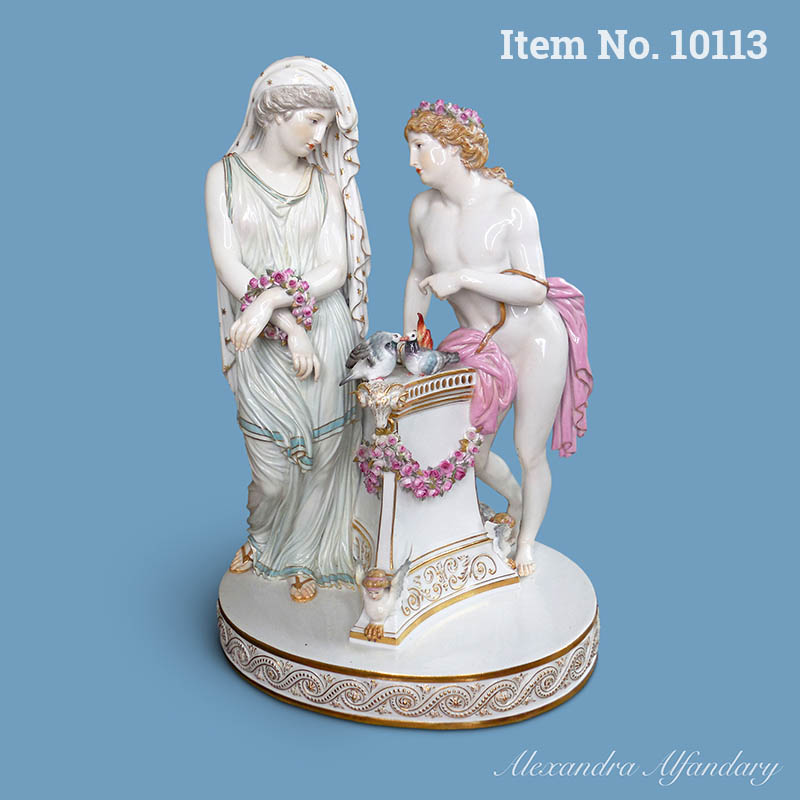 Item No. 10113: A Large Decorative Meissen Porcelain Group of  “Love Captured” modeller Christian G. Juechtzer, ca. 1880-1900