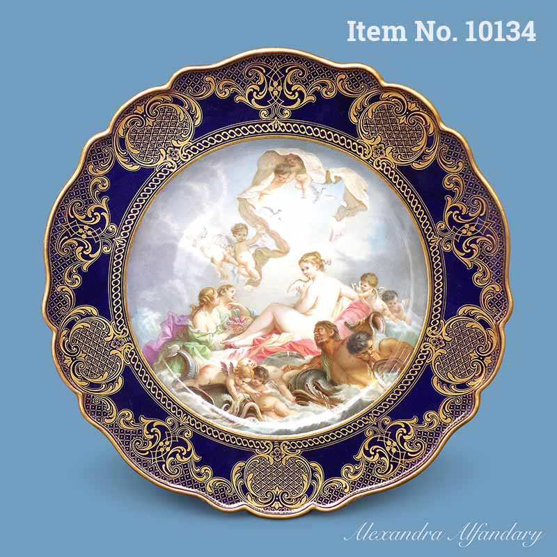 Item No. 10134: A Very Fine Meissen Plate Painted With A Scene of “The Birth Of Venus” after Boucher, ca. 1880