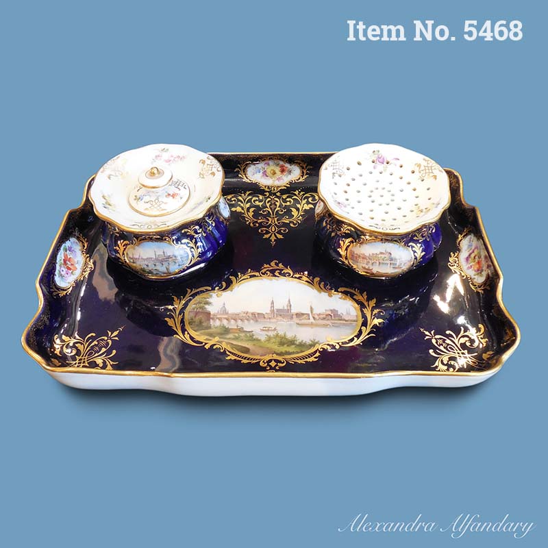 Item No. 5468: A Superb Meissen Porcelain Topographical Inkwell, ca. 1870