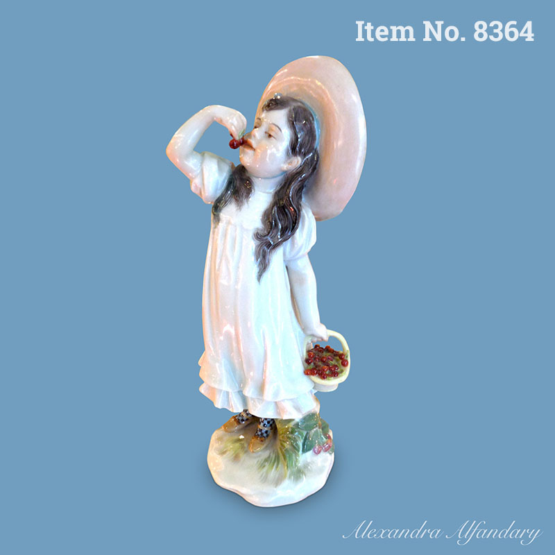 Item No. 8364: A Collectable Art Nouveau Meissen Figure of a Cherry Eating Girl by Paul Helmig, ca. 1907
