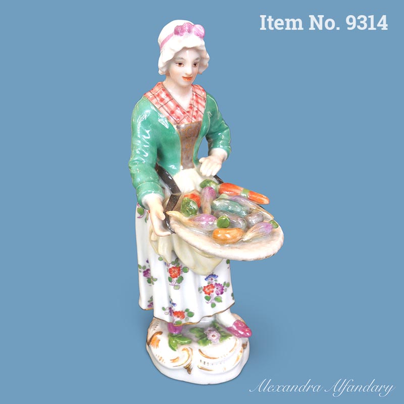 Item No. 9314: A Meissen Figure Of The Vegetable Seller From the Cris de Paris Series, ca. 1880-1900