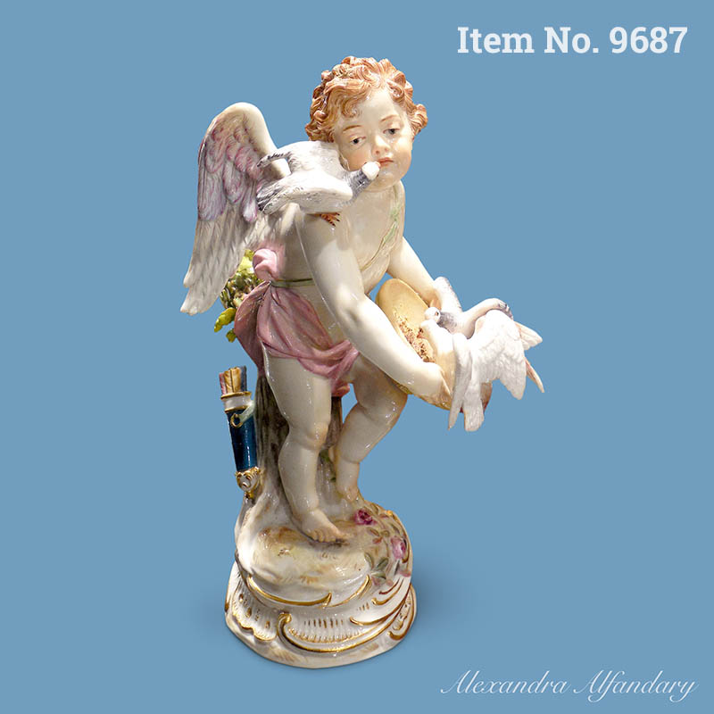 Item No. 9687: Meissen Figure Of Cupid With Doves, ca. 1890