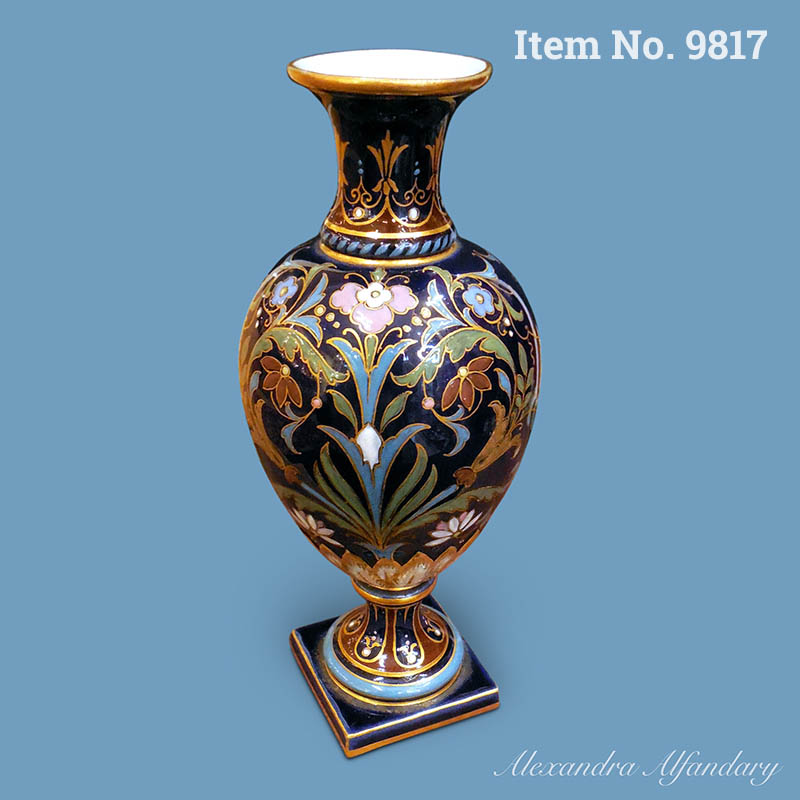 Item No. 9817: A Superb and Unusual Meissen Art Nouveau Vase with Enamel Decoration, ca. 1880