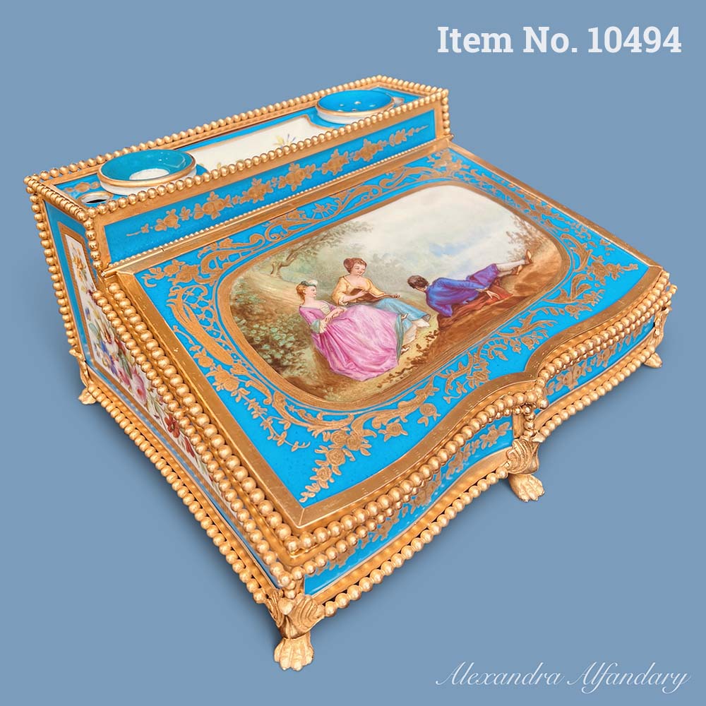 Item No. 10494: A Charming 19th Century French Porcelain Writing Slope, ca. 1900