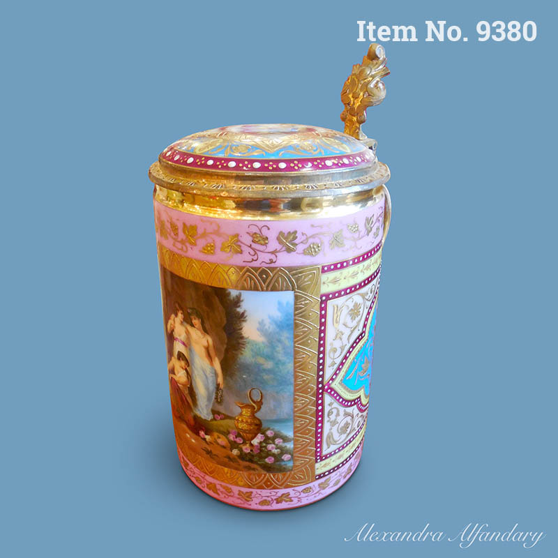 A Decorative Austrian Porcelain Tankard/Stein, ca. 1900